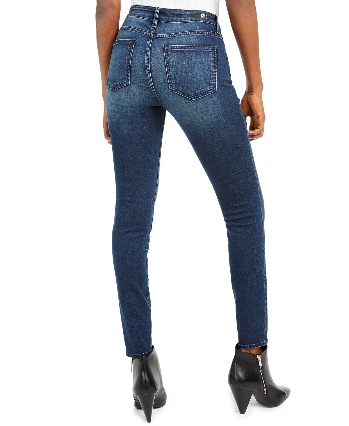 Calça jeans skinny feminina Kut from the Kloth Mia cintura alta, azul, tamanho 16
