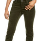 Calça casual feminina KUT from the Kloth Diana Skinny Corduroy, verde, tamanho 16