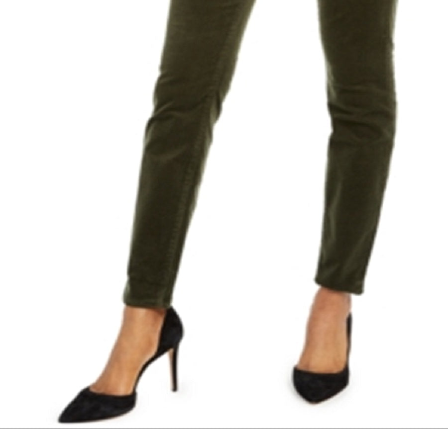 Calça casual feminina KUT from the Kloth Diana Skinny Corduroy, verde, tamanho 16