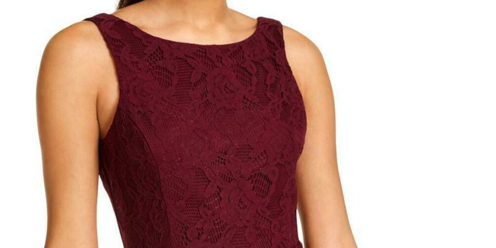 Vestido curto sem mangas com decote em joia e corte evasê feminino Speechless, roxo, tamanho 15