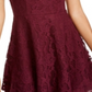 Vestido curto sem mangas com decote em joia e corte evasê feminino Speechless, roxo, tamanho 15