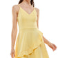 Vestido infantil sem palavras com babados, amarelo, tamanho extrapequeno