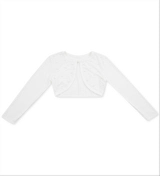 Speechless Big Girl's Faux Pearl Button Cardigan White Size 16