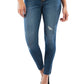 Calça jeans skinny feminina Kut From The Kloth Donna com botões e cintura alta, azul, tamanho 2