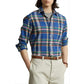 Ralph Lauren Men's Blue Plaid Stretch Performance Flannel Shirt - Small