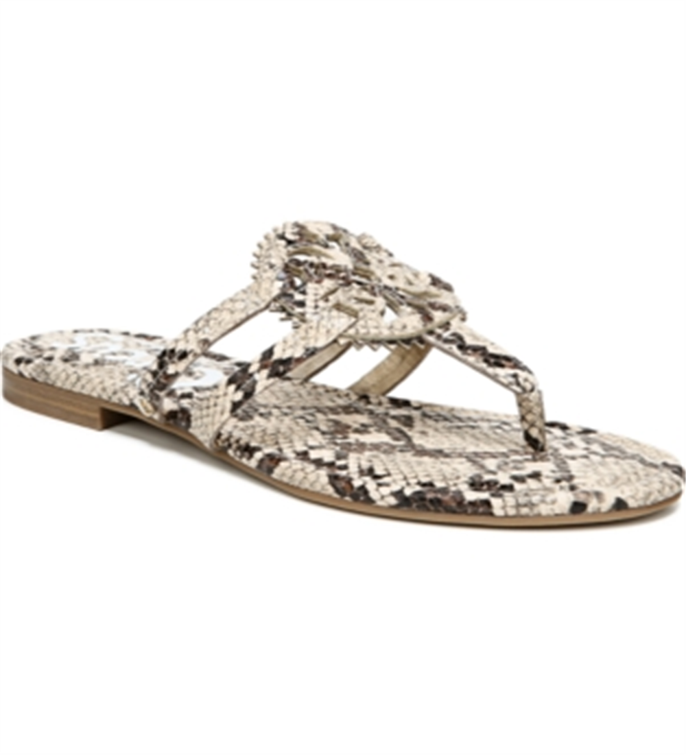 Sandália feminina Sam Edelman Canyon com estampa animal e tiras finas, marrom, tamanho 6,5