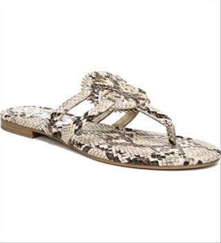 Sandália feminina Sam Edelman Canyon com estampa animal e tiras finas, marrom, tamanho 6,5