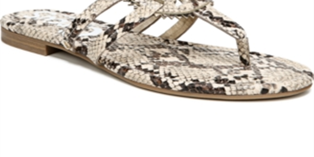Sandália feminina Sam Edelman Canyon com estampa animal e tiras finas, marrom, tamanho 6,5