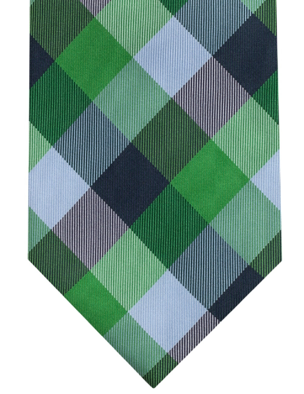 Gravata de seda xadrez xadrez Buffalo Tommy Hilfiger masculina, verde, tamanho regular