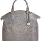Bolsa Brahmin Feminina com Estampa em Relevo Cinza Tamanho Regular