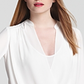 Blusa feminina Jaklyn drapeada frontal, branca, tamanho extrapequeno, BCBGMAXAZRI