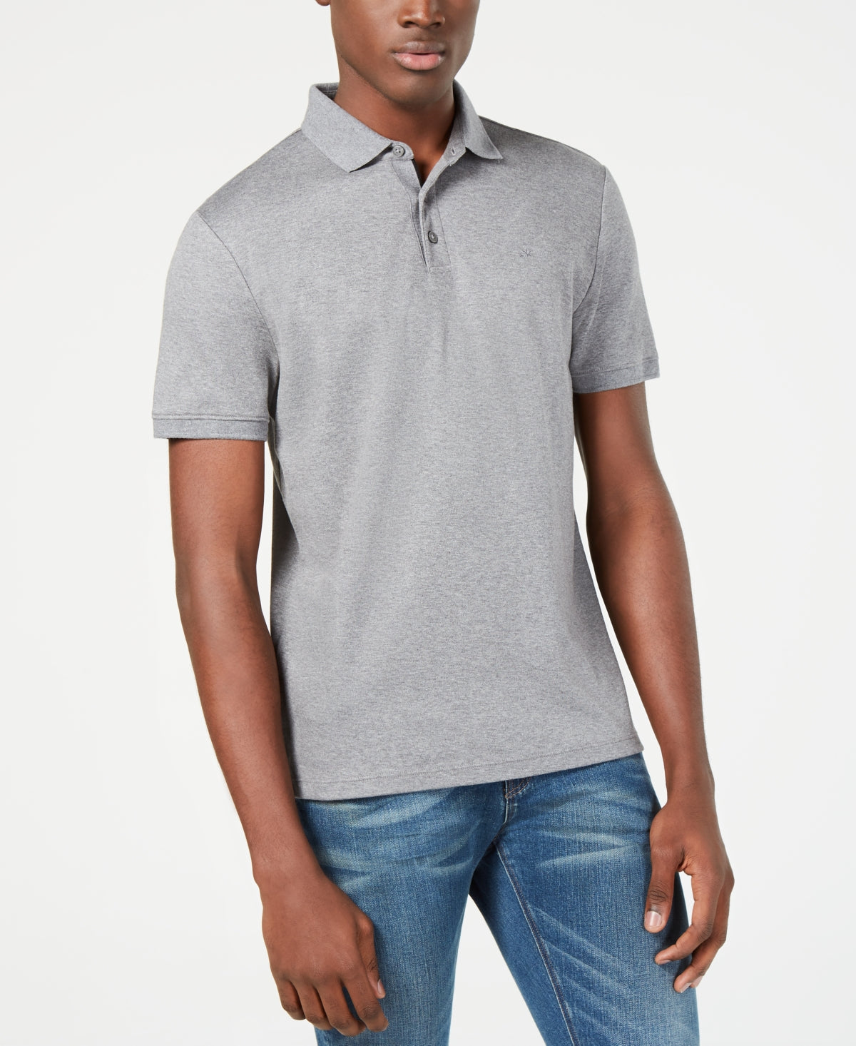 Camisa polo Calvin Klein Liquid Touch masculina cinza tamanho X-S