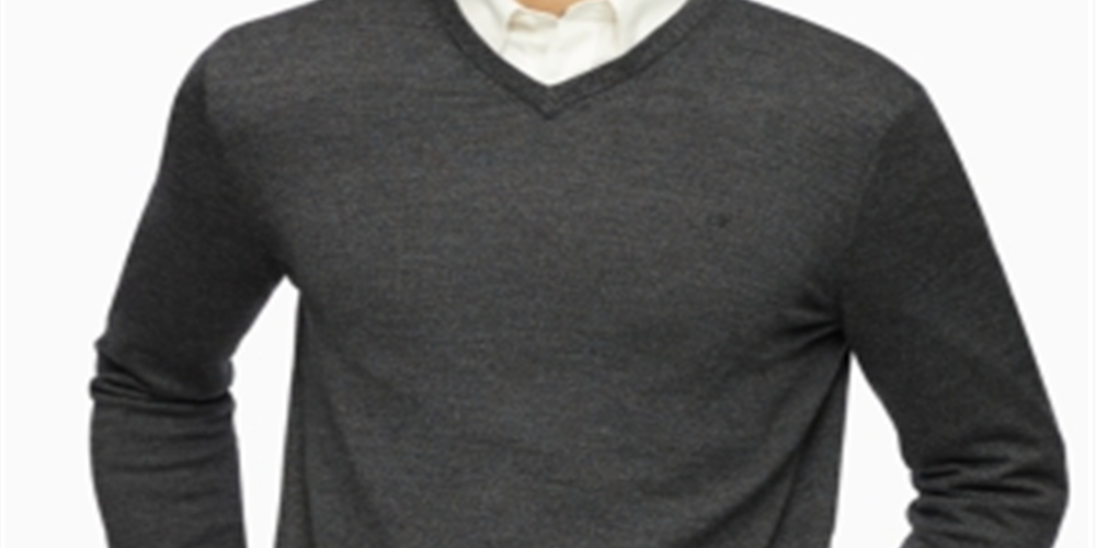 Suéter Calvin Klein Masculino de Lã Merino com Gola V Preto Tamanho M