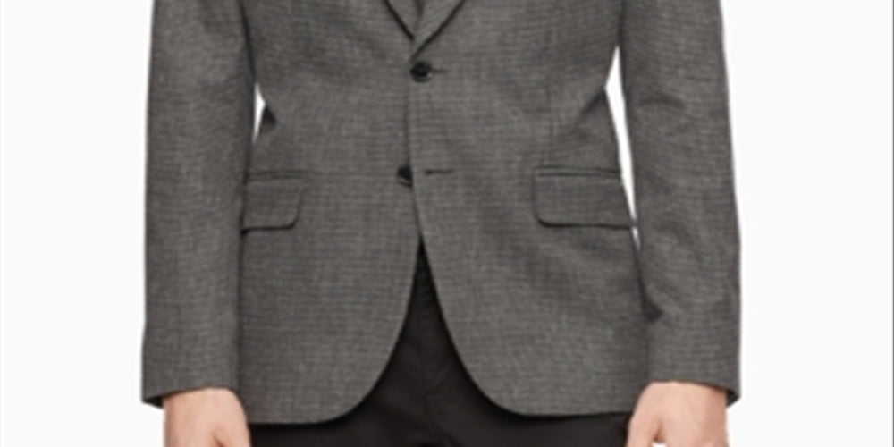 Calvin Klein Blazer Masculino Slim Fit Xadrez Mesclado Cinza Tamanho M