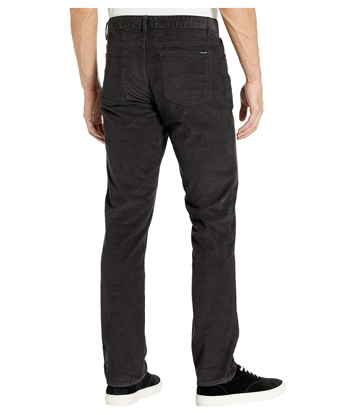 Calça Calvin Klein Masculina Slim Fit de Veludo Cotelê Elástico Preta Tamanho 30X32