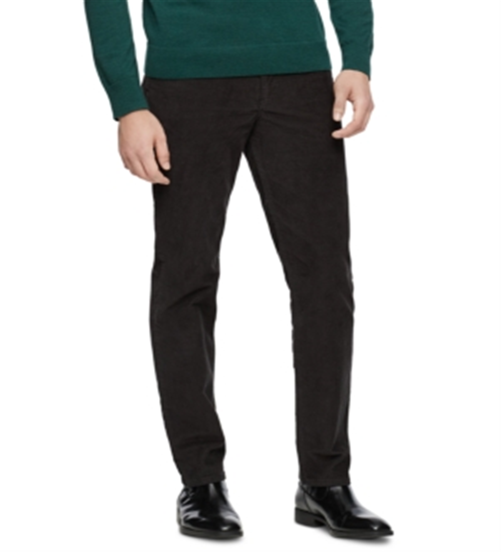 Calça Calvin Klein Masculina Slim Fit de Veludo Cotelê Elástico Preta Tamanho 30X32