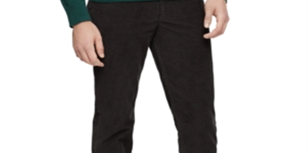 Calça Calvin Klein Masculina Slim Fit de Veludo Cotelê Elástico Preta Tamanho 30X32