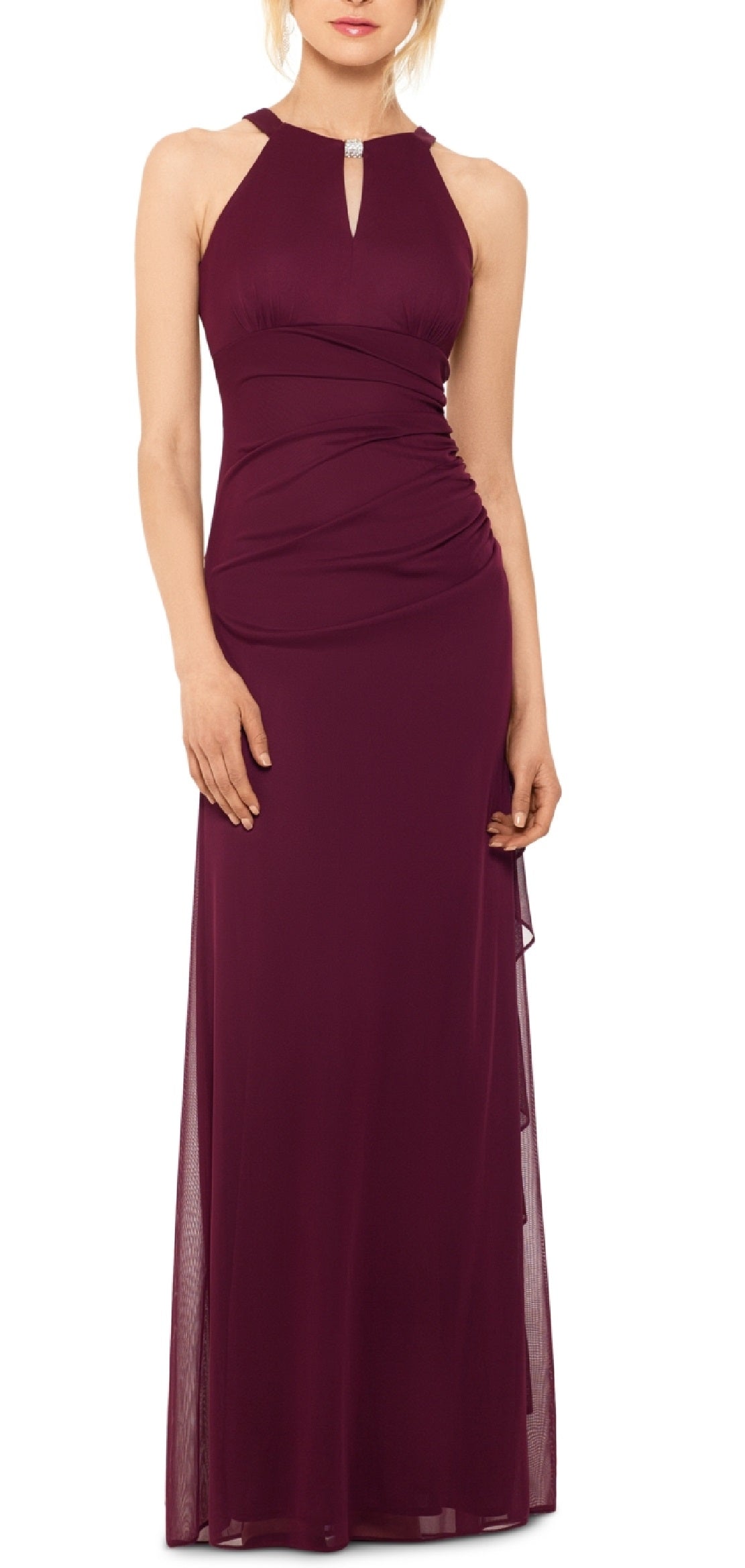 Vestido feminino Betsy &amp; Adam com babados e alças finas, vermelho, tamanho 6