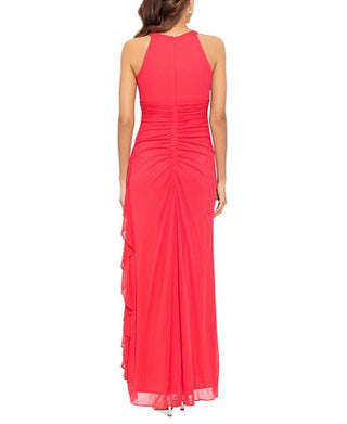 Vestido feminino Betsy &amp; Adam com babados e alças finas, vermelho, tamanho 10