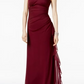 Vestido feminino Betsy &amp; Adam com babados e alças finas, vermelho, tamanho 16
