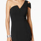 Vestido de crepe feminino Betsy &amp; Adam com um ombro só e caimento estilo Scuba, preto, tamanho 6