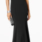 Vestido de um ombro só Betsy &amp; Adam para mulheres, preto, tamanho 10