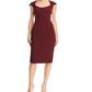 Vestido de crepe feminino Aqua Scuba vermelho tamanho 0