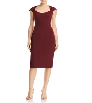 Vestido de crepe feminino Aqua Scuba vermelho tamanho 0
