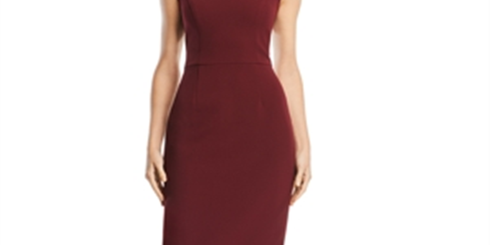 Vestido de crepe feminino Aqua Scuba vermelho tamanho 0