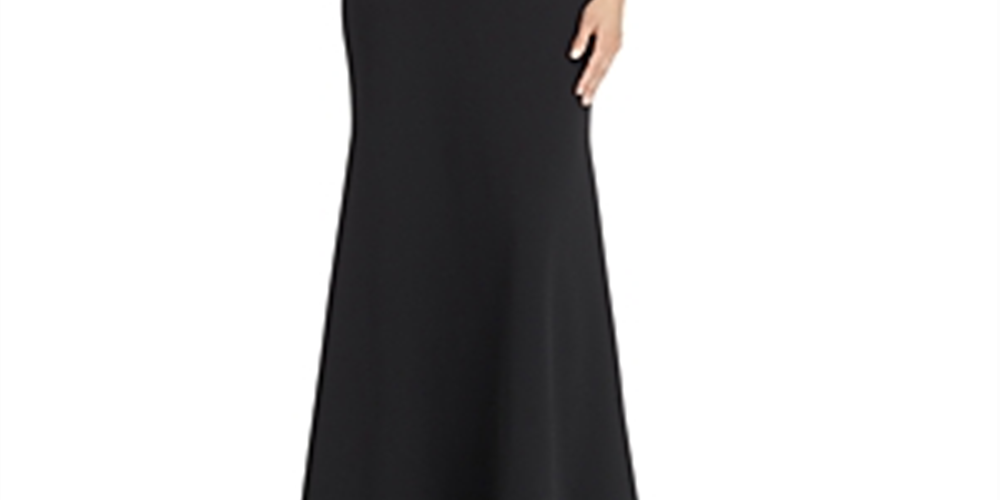 Vestido feminino Aqua com babados e um ombro só, preto, tamanho 12