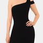 Vestido feminino Betsy &amp; Adam, liso, um ombro, preto, tamanho 12
