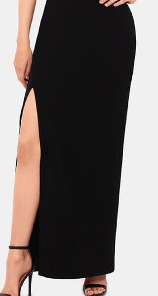 Vestido feminino Betsy &amp; Adam, liso, um ombro, preto, tamanho 12