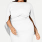 Vestido de capa franzido feminino Betsy &amp; Adam, branco, tamanho 16W
