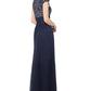 Vestido de renda Betsy &amp; Adam feminino, azul, tamanho 8