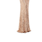 Vestido formal bege sem mangas Betsy &amp; Adam feminino, comprimento total, tamanho 14