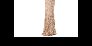 Vestido formal bege sem mangas Betsy &amp; Adam feminino, comprimento total, tamanho 14