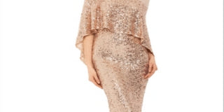 Vestido formal bege sem mangas Betsy &amp; Adam feminino, comprimento total, tamanho 14