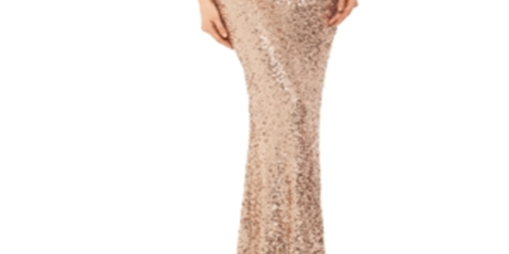 Vestido formal bege sem mangas Betsy &amp; Adam feminino, comprimento total, tamanho 14