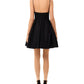Vestido curto feminino Aqua com alças finas e decote em V, estilo coquetel, preto, tamanho 6