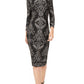 Vestido justo com glitter barroco feminino Betsy &amp; Adam, preto, tamanho 12