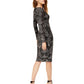 Vestido justo com glitter barroco feminino Betsy &amp; Adam, preto, tamanho 12