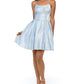 Vestido Galaxy Glittery Fit &amp; Flare Feminino Betsy &amp; Adam Cinza Tamanho 2
