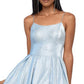 Vestido Galaxy Glittery Fit &amp; Flare Feminino Betsy &amp; Adam Cinza Tamanho 2