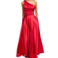 Vestido de cetim com alças de um ombro só, tamanho 1, vermelho, da Blondie Nites Junior