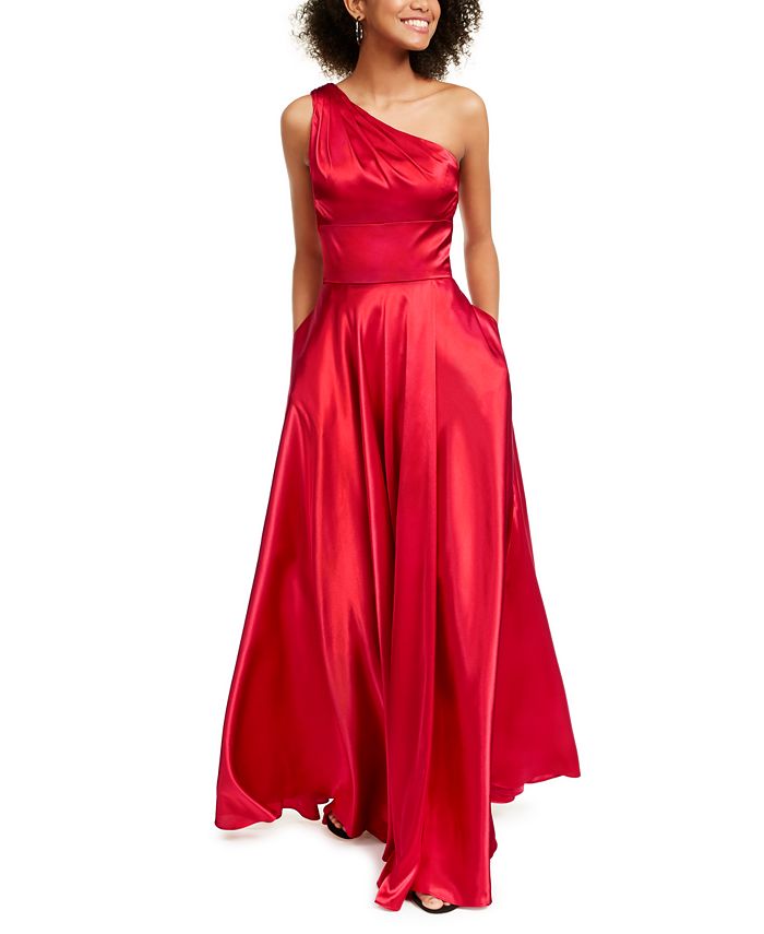 Vestido de cetim com alças de um ombro só, tamanho 1, vermelho, da Blondie Nites Junior