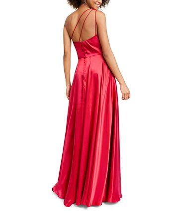 Vestido de cetim com alças de um ombro só, tamanho 1, vermelho, da Blondie Nites Junior