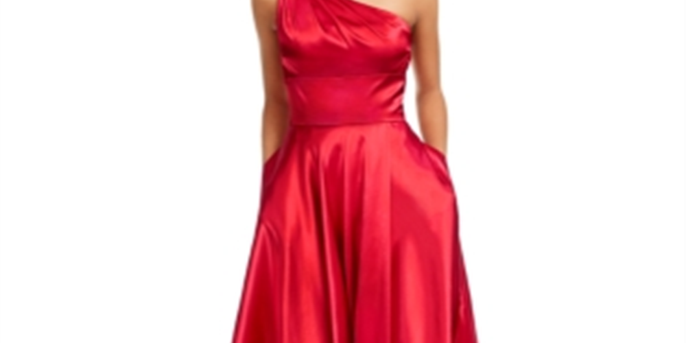 Vestido de cetim com alças de um ombro só, tamanho 1, vermelho, da Blondie Nites Junior