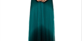 Vestido feminino Betsy &amp; Adam com saia plissada e glitter, verde, tamanho 12