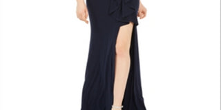 Blondie Nites Junior's One Shoulder Slit Gown Blue Size 7