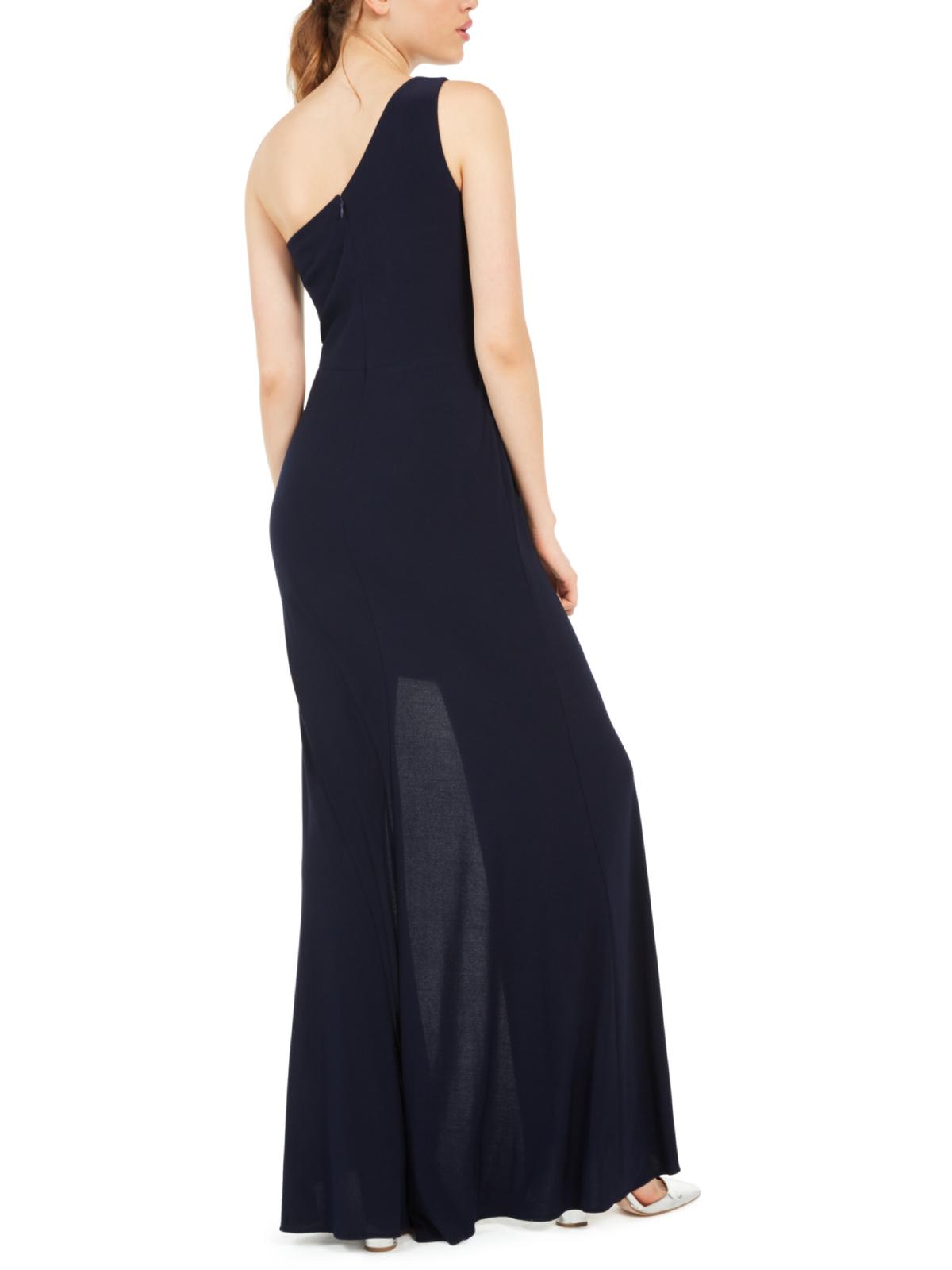 Vestido de festa feminino Blondie Nites com um ombro só e fenda, azul, tamanho 13